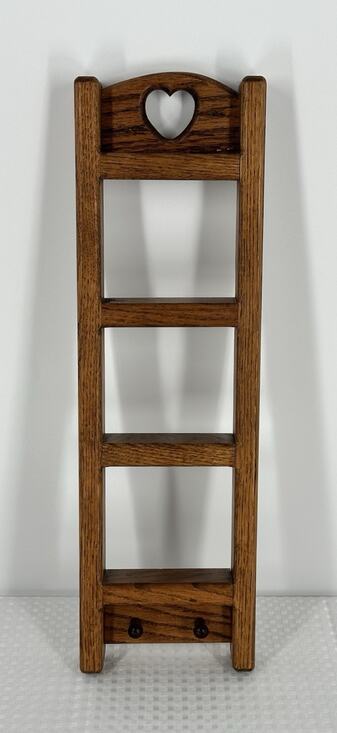 Handmade Other - VTG Heart Knick Knack Wooden Wall Shelf 18x5 inch Trinket 2 Pegs Cottage Core